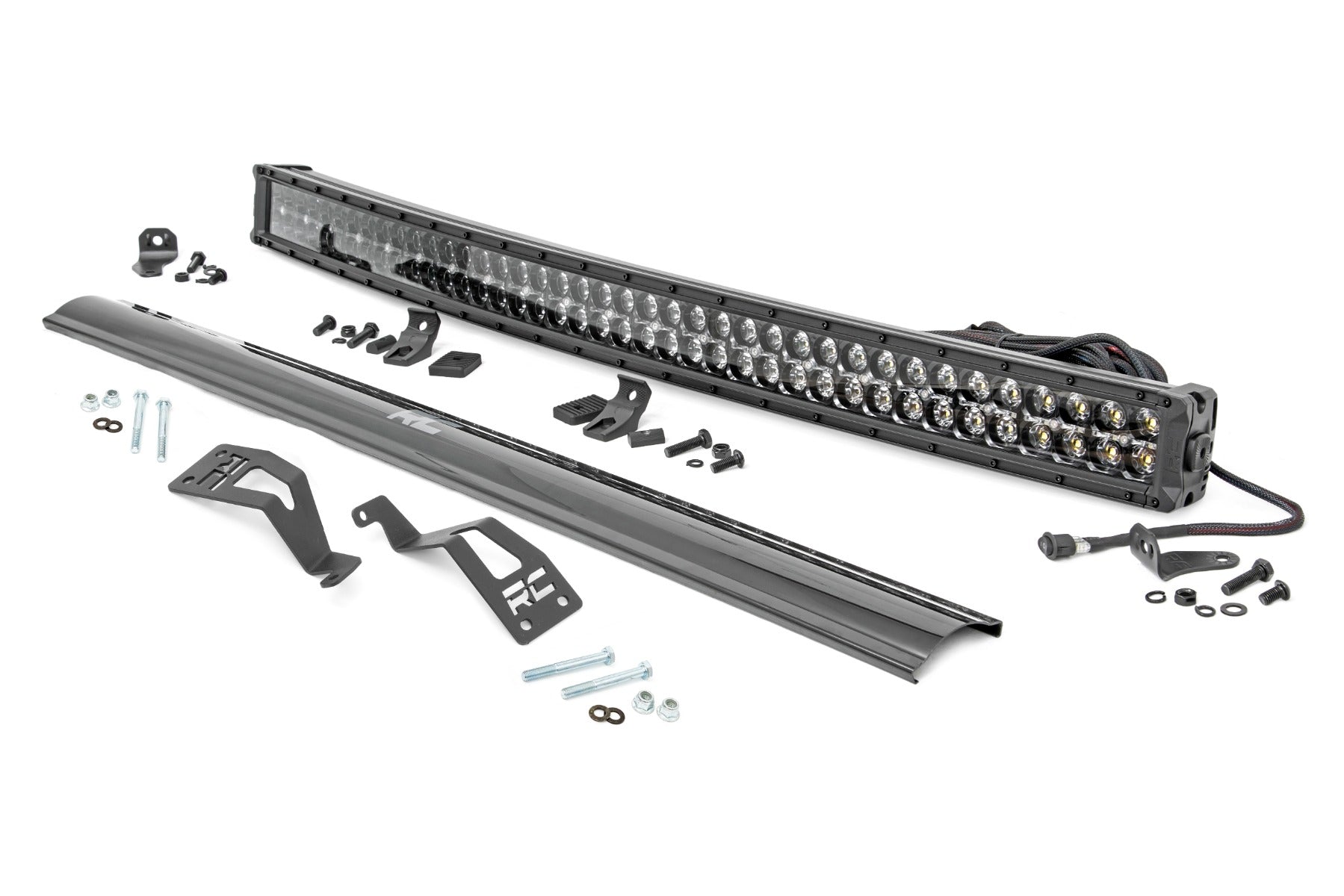 Rough Country LED Light | Front Mount | 40" Black Dual Row | White DRL | Can-Am Commander/Maverick (2014-2020)