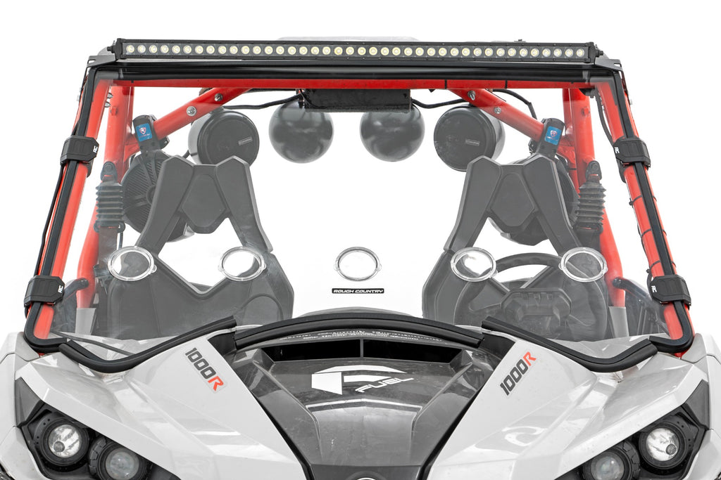 Rough Country LED Light | Front Mount | 40" Black Dual Row | White DRL | Can-Am Commander/Maverick (2014-2020)