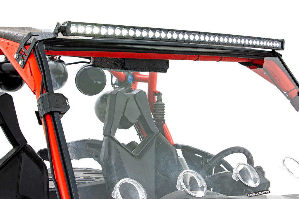 Rough Country LED Light | Front Mount | 40" Black Dual Row | White DRL | Can-Am Commander/Maverick (2014-2020)
